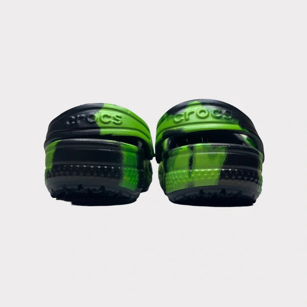 Crocs Black & Green Tie Dye Clogs - Picture 3 of 6